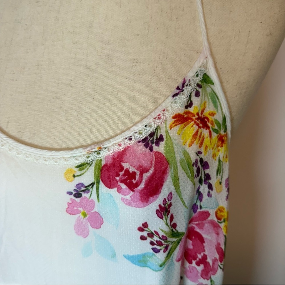 In Bloom by Jonquil Floral Slip Dress with Lace Accents Size L - Picture 4 of 11